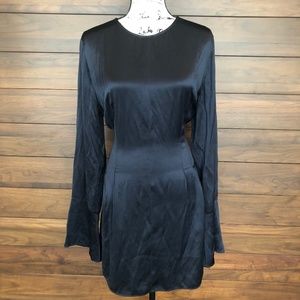 Bell Sleeve Chrome Mini Dress